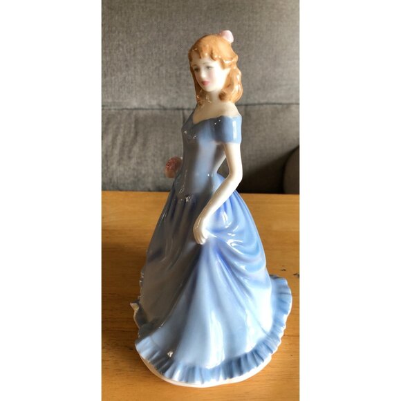 Royal Doulton Porcelain Lady Prototype Figurine Blue Dress Pink Flowers Girl Sta - Picture 10 of 15